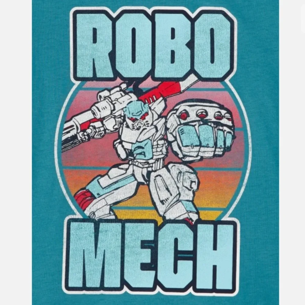 OshKosh Boys Blue Teal Originals Graphic Robo Mech Tee Shirt